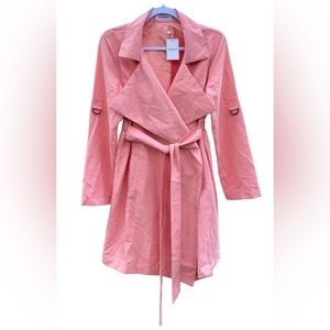 Noble Moon | NWT | Pink Suede Trench Coat | Size L
